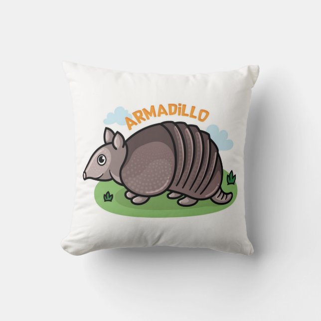 Armadillo Cartoon Kussen (Voorkant)
