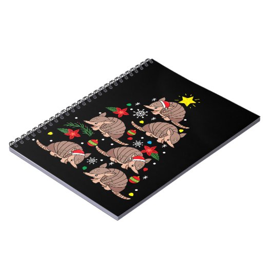 Armadillo Christmas Ornament Tree Funny Zookeeper Notitieboek (Linkerzijde)