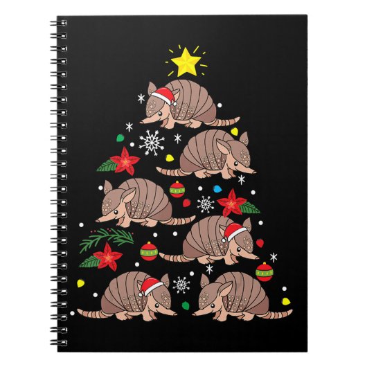 Armadillo Christmas Ornament Tree Funny Zookeeper Notitieboek (Voorkant)