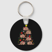 Armadillo Christmas Ornament Tree Funny Zookeeper Sleutelhanger (Voorkant)