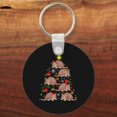 Armadillo Christmas Ornament Tree Funny Zookeeper Sleutelhanger (Voorkant)