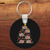 Armadillo Christmas Ornament Tree Funny Zookeeper Sleutelhanger (Voorkant)