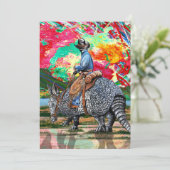 Armadillo Cowboy Bedankkaart (Staand voorkant)