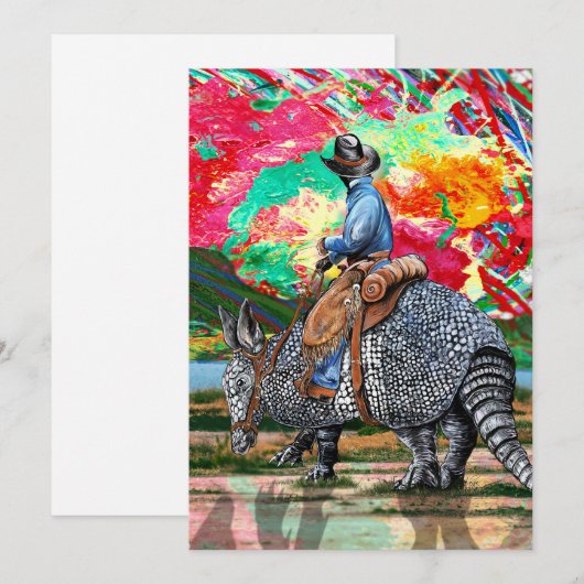 Armadillo Cowboy Bedankkaart (Voorkant / Achterkant)