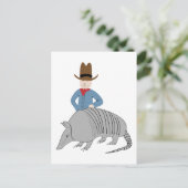 Armadillo Cowboy Briefkaart (Staand voorkant)