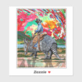 Armadillo Cowboy Custom-Cut Vinyl Sticker (Vel)