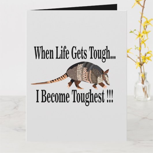 Armadillo Dier Inspirerend Groet Kaart (Gele Bloem)