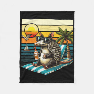 Armadillo en zon  jaren 80 Retro zomervakantie Fleece Deken