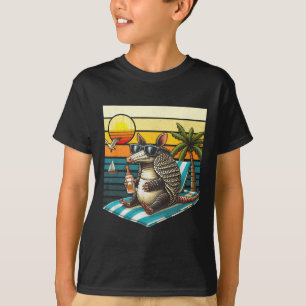 Armadillo en zon jaren 80 Retro zomervakantie T-shirt