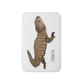 Armadillo girdled lizard cartoon illustratie badmat (Voorkant Verticaal)