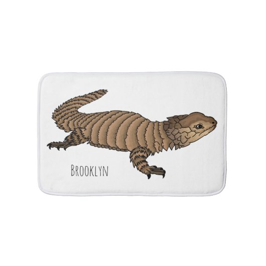 Armadillo girdled lizard cartoon illustratie badmat (Voorkant)