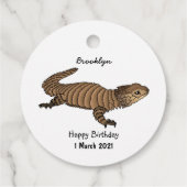 Armadillo girdled lizard cartoon illustratie bedankjes labels (Achterkant)
