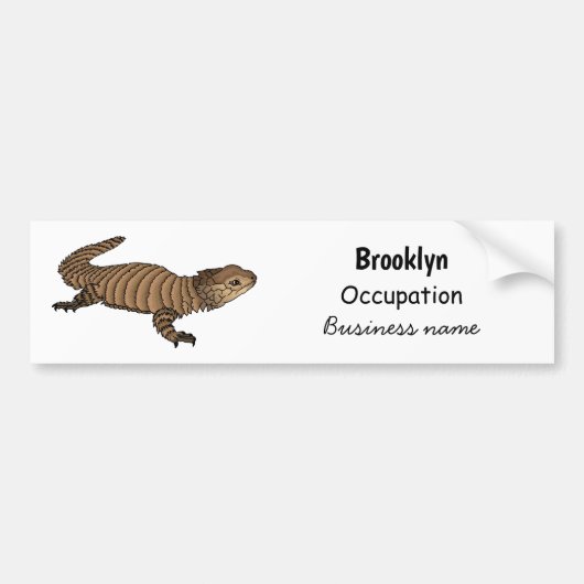 Armadillo girdled lizard cartoon illustratie bumpersticker (Voorkant)