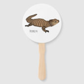 Armadillo girdled lizard cartoon illustratie handwaaier (Achterkant)