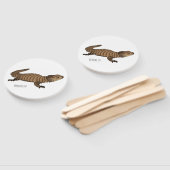 Armadillo girdled lizard cartoon illustratie handwaaier (Niet-gemonteerd)