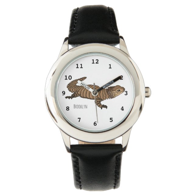 Armadillo girdled lizard cartoon illustratie horloge (Voorkant)