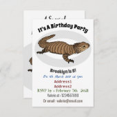 Armadillo girdled lizard cartoon illustratie kaart (Voorkant / Achterkant)