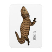 Armadillo girdled lizard cartoon illustratie magneet (Verticaal)
