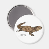 Armadillo girdled lizard cartoon illustratie magneet (Voorkant / Achterkant)