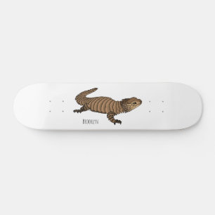 Armadillo girdled lizard cartoon illustratie persoonlijk skateboard
