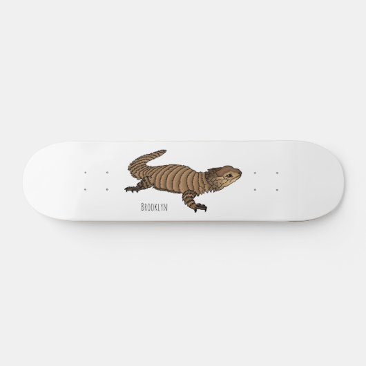 Armadillo girdled lizard cartoon illustratie persoonlijk skateboard (Horizontaal)