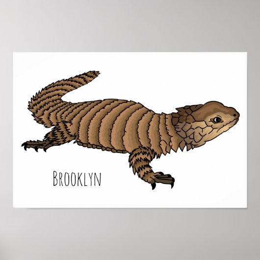 Armadillo girdled lizard cartoon illustratie poster (Voorkant)