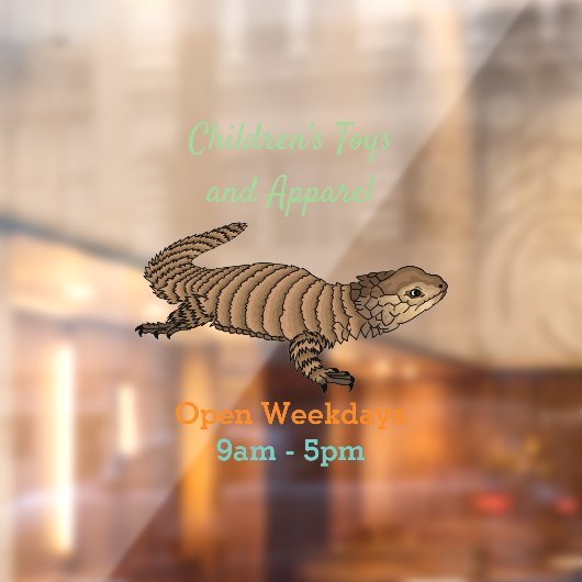 Armadillo girdled lizard cartoon illustratie raamsticker (Vel 2)