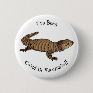 Armadillo girdled lizard cartoon illustratie ronde button 5,7 cm