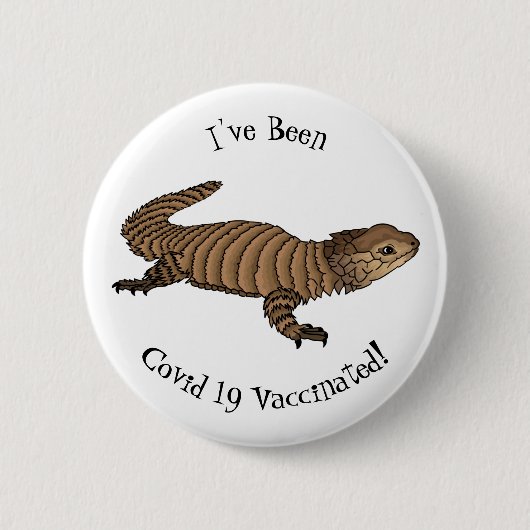 Armadillo girdled lizard cartoon illustratie ronde button 5,7 cm (Voorkant)