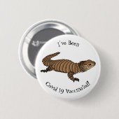 Armadillo girdled lizard cartoon illustratie ronde button 5,7 cm (Voorkant /achterkant)