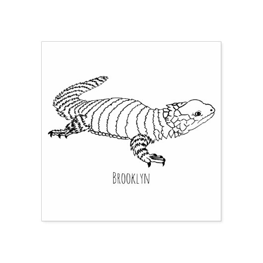 Armadillo girdled lizard cartoon illustratie rubberstempel (Afrduk)