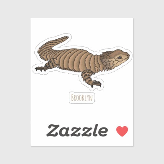 Armadillo girdled lizard cartoon illustratie sticker (Vel)