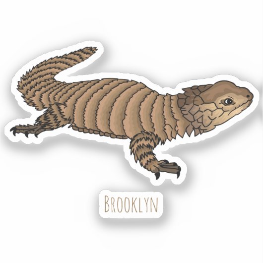 Armadillo girdled lizard cartoon illustratie sticker (Voorkant)