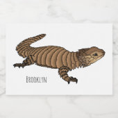 Armadillo girdled lizard cartoon illustratie voedselcontainer etiket (Enkel label)