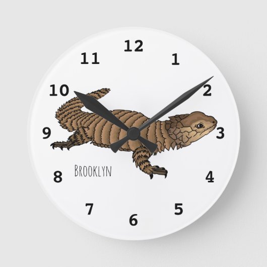 Armadillo girdled lizard cartoon  ronde klok (Voorkant)