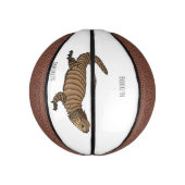 Armadillo gordeldier hagedis cartoon illustratie basketbal (Verticaal)
