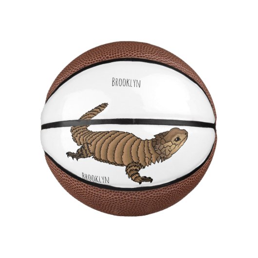 Armadillo gordeldier hagedis cartoon illustratie basketbal (Voorkant)