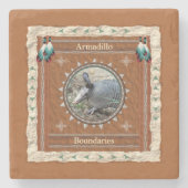 Armadillo Grens Energie Stenen Onderzetter (Voorkant)