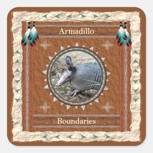 Armadillo Grens Energie Vierkante Sticker (Voorkant)