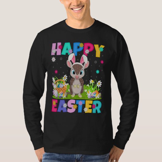 Armadillo Happy Paaster Bunny Armadillo Pasen T-shirt (Voorkant)