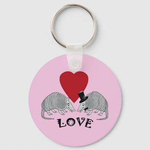 Armadillo Heart Love Pink Sleutelhanger