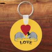 Armadillo Heart Love  Yellow Sleutelhanger (Voorkant)