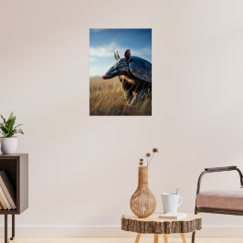Armadillo in de gouden savanne poster