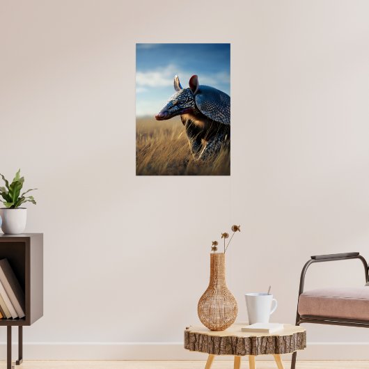 Armadillo in de gouden savanne poster (Woonkamer 3)