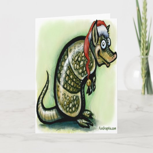 Armadillo Kerstmis Feestdagen Kaart (Voorkant)