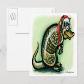 Armadillo Kerstmis Feestdagenkaart (Voorkant / Achterkant)