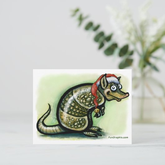 Armadillo Kerstmis Feestdagenkaart (Staand voorkant)