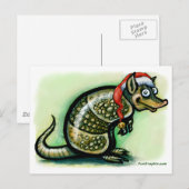Armadillo Kerstmis Feestdagenkaart (Voorkant / Achterkant)