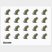 Armadillo Kerstmis Ronde Sticker (Vel)