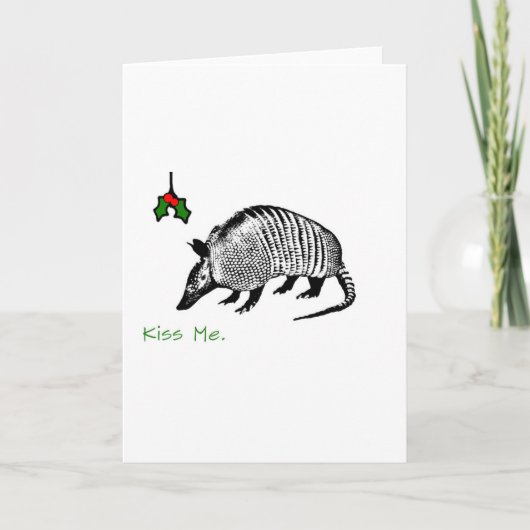 Armadillo Kiss Me Feestdagen Kaart (Voorkant)